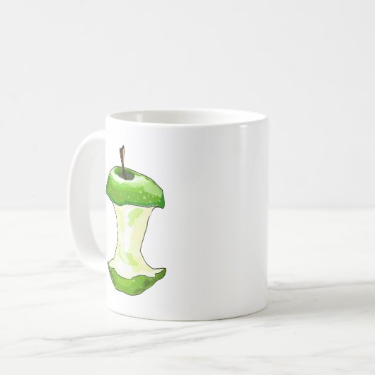 漫画の緑のApple (おばあさんスミス) Appleの中心 コーヒーマグカップ (正面左)