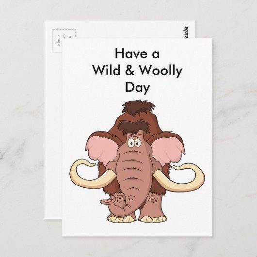 漫画の羊毛マンモス ポストカード (正面/裏面)