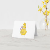 漫画の羽を持つ鶏のテンプレート カード (黄色い花)