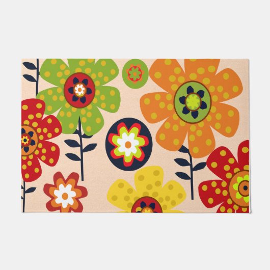 漫画の花マット、キッズルームの装飾 ドアマット (正面)