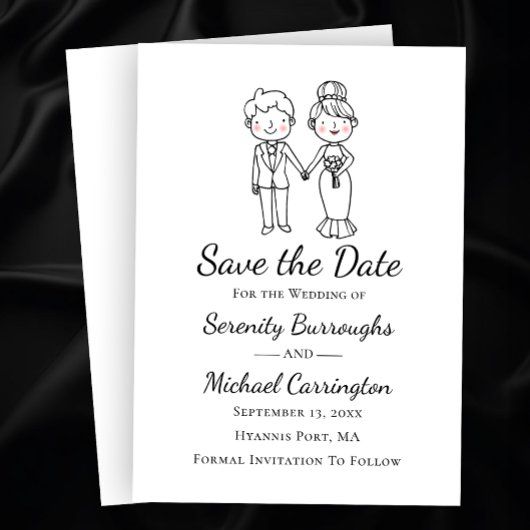 漫画の花嫁と花婿 結婚式 保存日 結婚式 招待状