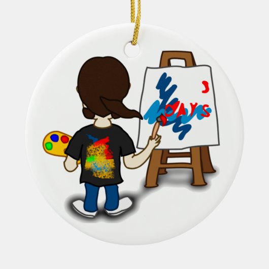 漫画の芸術家 セラミックオーナメント (正面)