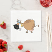 漫画の茶色の牛 スタンダードランチョンナプキン (インサイチュ)