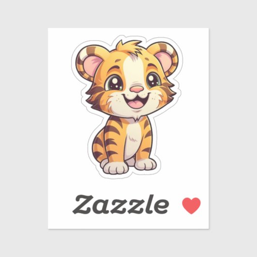 漫画の虎のイラストレーション シール (シート)