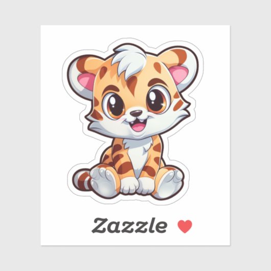 漫画の虎のイラストレーション シール (シート)