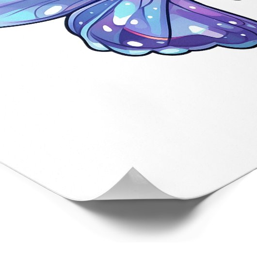 漫画の蝶のイラストレーション ポスター (角)