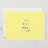 漫画の蝶の乳児または幼児の誕生日パーティー 招待状 (裏面)