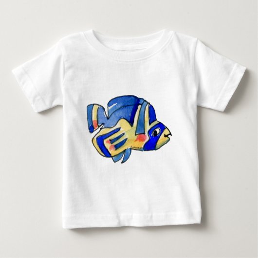 漫画の蝶の青い魚 ベビーTシャツ (正面)