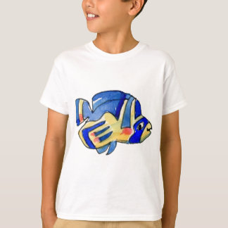 漫画の蝶の青い魚 Tシャツ