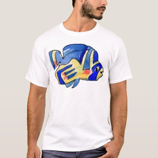 漫画の蝶の青い魚 Tシャツ (正面)