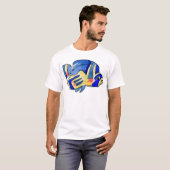 漫画の蝶の青い魚 Tシャツ (正面フル)
