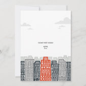 漫画の街と赤と黒の新しいアドレス 招待状 (裏面)