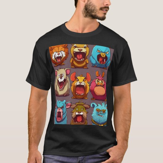 漫画の衝突:怒動物 Tシャツ (正面)