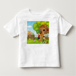 漫画の裏庭のパピ遊ーの子供をパーソナライズ トドラーTシャツ