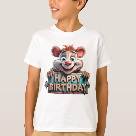 漫画の誕生日おめでとうイラスト Tシャツ (正面)