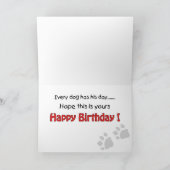 漫画の誕生日カード：犬の日 カード (内部)
