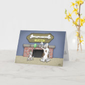 漫画の誕生日カード：犬の日 カード (黄色い花)