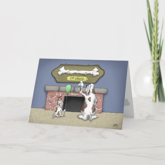 漫画の誕生日カード：犬の日 カード (正面)