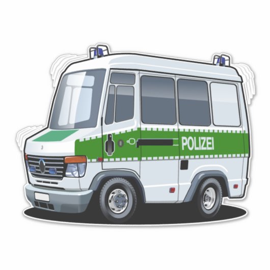 漫画の警察バン シール (正面)