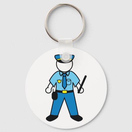 漫画の警察官のおもしろい法執行 キーホルダー (裏面)