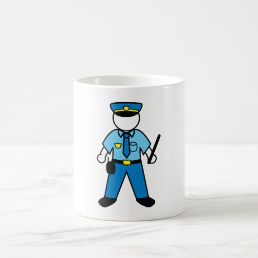 漫画の警察官のおもしろい法執行 コーヒーマグカップ (中央)