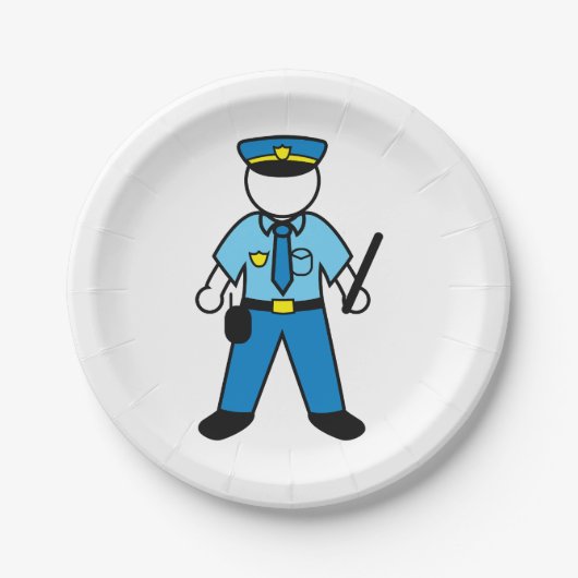 漫画の警察官のおもしろい法執行 ペーパープレート (正面)