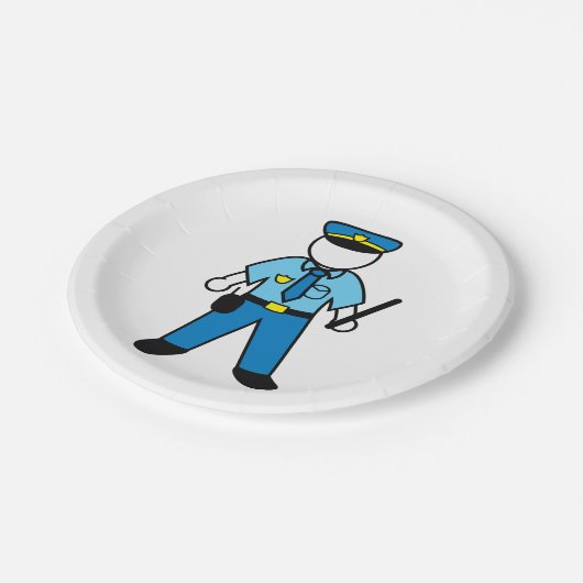 漫画の警察官のおもしろい法執行 ペーパープレート (アングル)