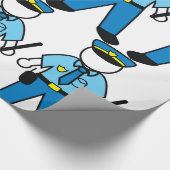 漫画の警察官のおもしろい法執行 ラッピングペーパー (角)