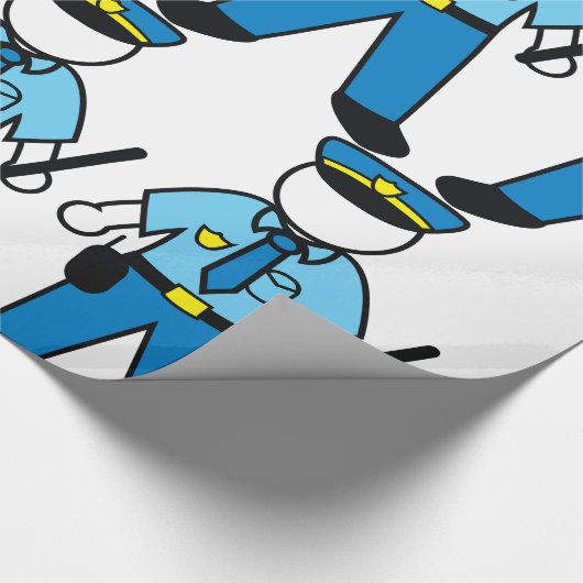 漫画の警察官のおもしろい法執行 ラッピングペーパー (角)