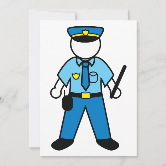 漫画の警察官のおもしろい法執行 招待状 (正面)