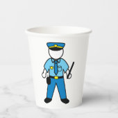 漫画の警察官のおもしろい法執行 紙コップ (正面)
