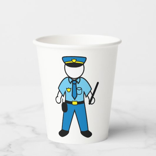 漫画の警察官のおもしろい法執行 紙コップ (正面)