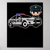 漫画の警察官の車の警官の警察のギフト ポスター (正面)