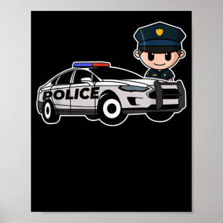 漫画の警察官の車の警官の警察のギフト ポスター
