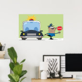 漫画の警察官 ポスター (ホームオフィス)