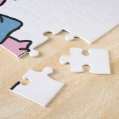 漫画の豚のバーベキュー |背景色の選択 ジグソーパズル (側面)