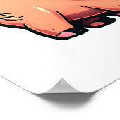 漫画の豚イラストレーション ポスター (角)