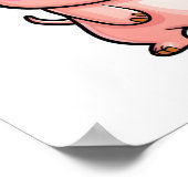 漫画の豚イラストレーション ポスター (角)