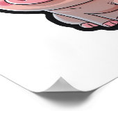 漫画の豚イラストレーション ポスター (角)