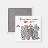 漫画の象ありがとうギフトマグネット マグネット (正面/裏面)