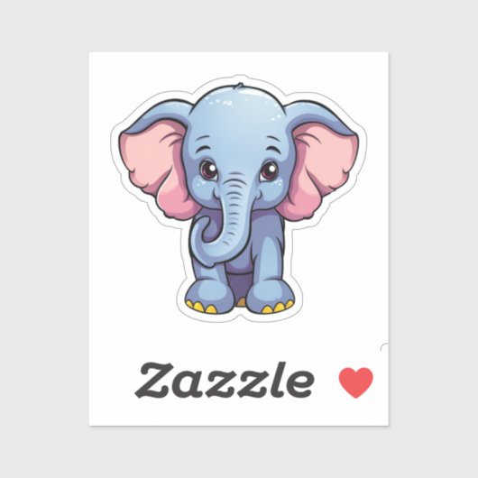 漫画の象のイラストレーション シール (シート)