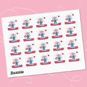 漫画の象のハート |リワード素晴らしステッカー スクエアシール