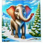 漫画の象 シャワーカーテン (正面)