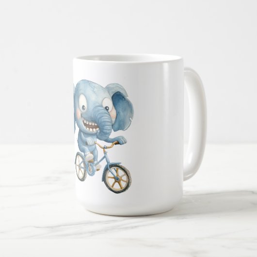 漫画の象、動物のイラストレーション コーヒーマグカップ (正面右)