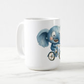 漫画の象、動物のイラストレーション コーヒーマグカップ (正面左)