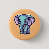 漫画の象 缶バッジ (正面)