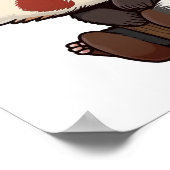 漫画の赤いパンダイラストレーション ポスター (角)