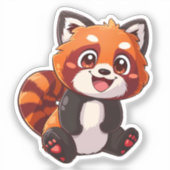漫画の赤いパンダ シール (正面)