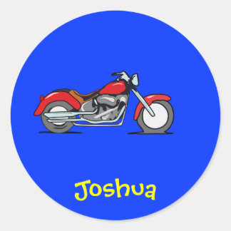 漫画の赤いモーターサイクル – MotorBike ラウンドシール