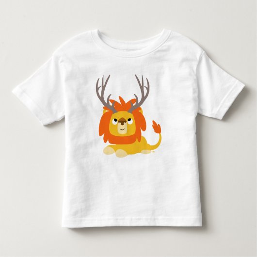 漫画の赤いライオンの子供Tシャツ トドラーTシャツ (正面)